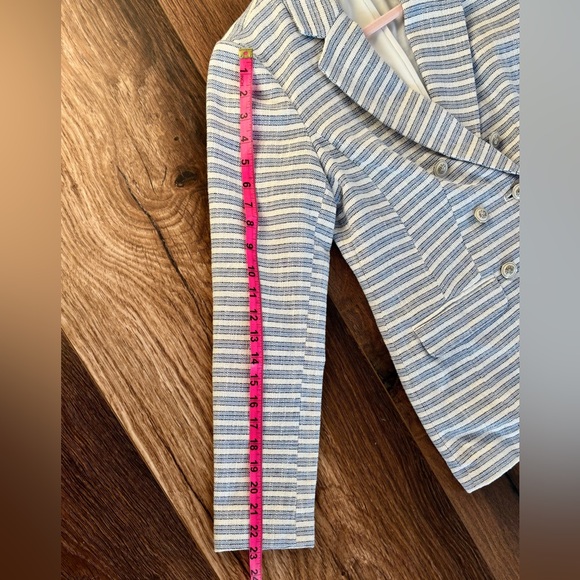 J.Jill Blue & White Striped Spectator Blazer Size XS - Picture 9 of 9